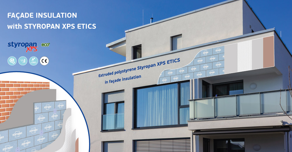 Extruded polystyrene Styropan XPS in facade insulation